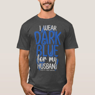 Camiseta Colorretal do Marido de Combate à Fita Azul Escuro