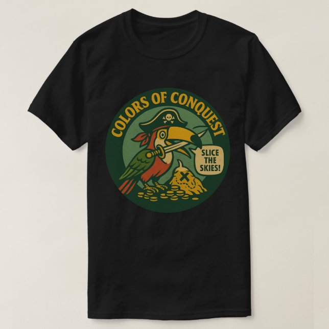 Camiseta Colors Of Conquest Pirate Toucan (Frente do Design)