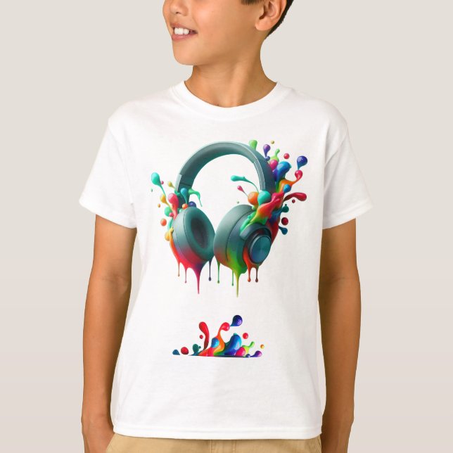 Camiseta Colorul HeadPhone (Frente)