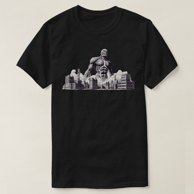 Camiseta Colossal Titan BW (Frente do Design)