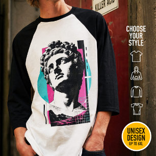 Camiseta Colossenses Synthwave Moderno Cristão Retro Grid