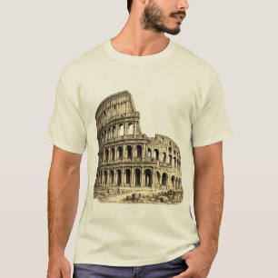 Camiseta Colosseo Romano Antigo Coliseu Gravura
