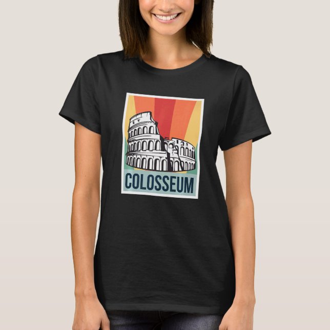 Camiseta Colosseum Retro De Roma Itália Romanos (Frente)
