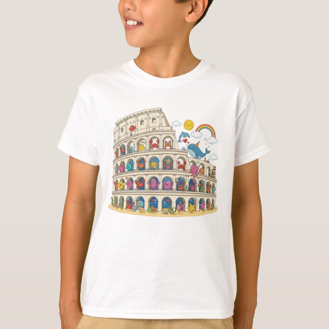 Camiseta Colosseum Underwater Kingdom: Magical Rome Sea Lif (Frente)