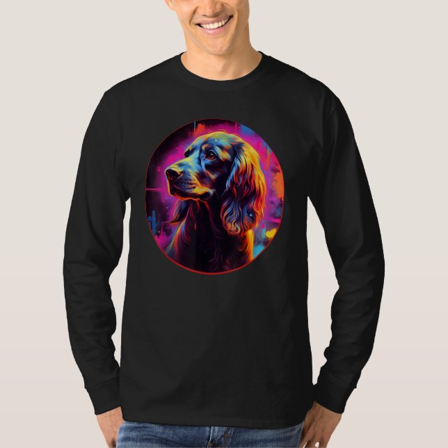 Camiseta Colourful English Cocker Spaniel Dog Dad Mom Graff (Frente)