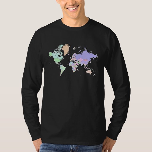 Camiseta Colourful map of the world countries  internationa (Frente)
