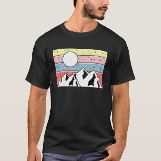 Camiseta Colourful Mountain Design Minimalist Sunset Block 