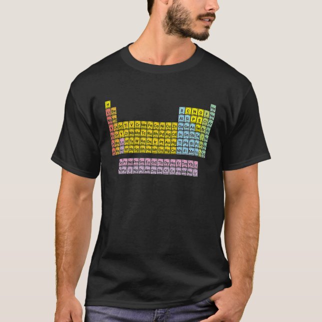 Camiseta Colourful periodic table  chemistry (Frente)