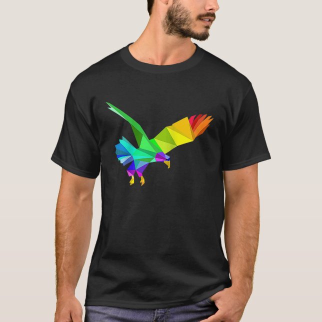 Camiseta Colourful Rainbow Eagle Bird Animal Bird of Prey R (Frente)