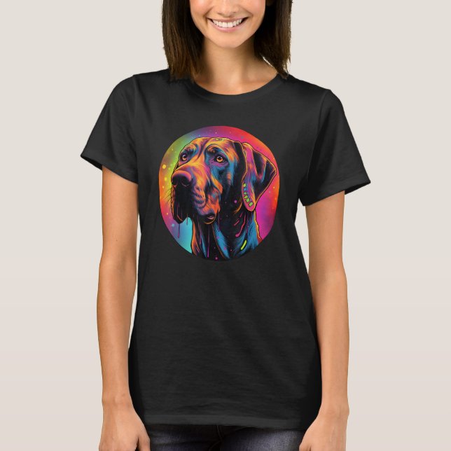Camiseta Colourful Rhodesian Ridgeback Dog Dad Mom Graffity (Frente)