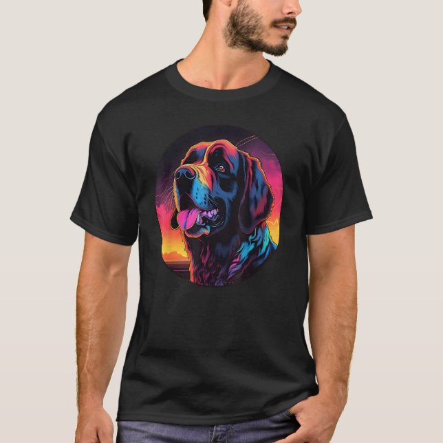 Camiseta Colourful Saint Bernard Dog Dad Mom Graffity (Frente)