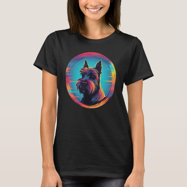 Camiseta Colourful Scottish Terrier Dog Dad Mom Graffity (Frente)