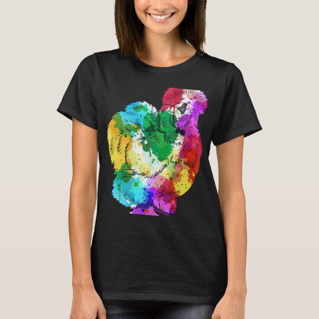 Camiseta Colourful Silk Chicken Fan Animal (Frente)