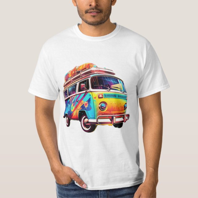 Camiseta Colourful VW Campervan  (Frente)