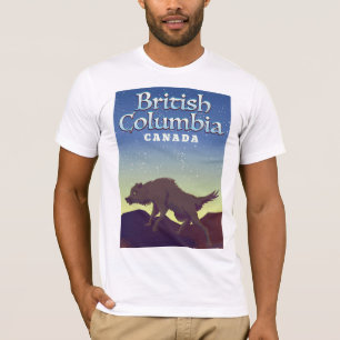 Camiseta Colúmbia Britânica Canada Wolf poster