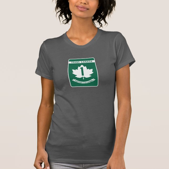 Camiseta Columbia Britânica, sinal da estrada de (Frente)