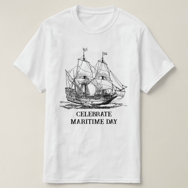 Camiseta Columbus Caravel Ship (Frente do Design)
