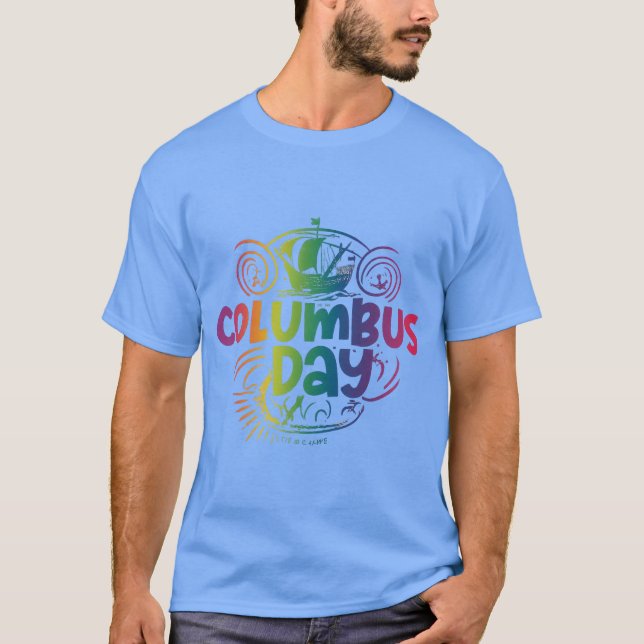 Camiseta Columbus Day Carolina Blue T-Shirt (Frente)