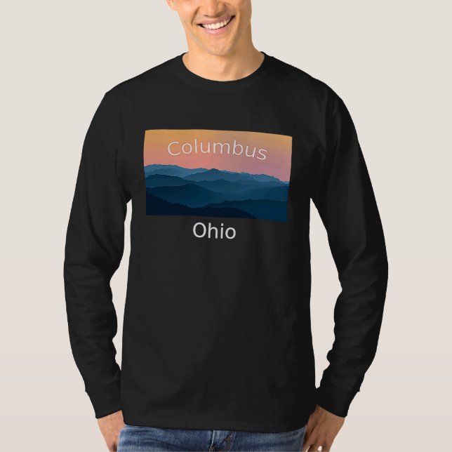 Camiseta Columbus Ohio Mountain sunset hometown (Frente)