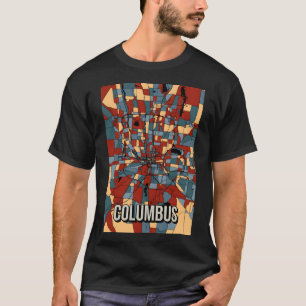 Camiseta Columbus Ohio Retro Earthtone City Map - Colorido