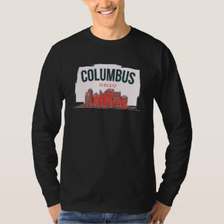 Camiseta Columbus Ohio USA City Skyline Silhouette Outline