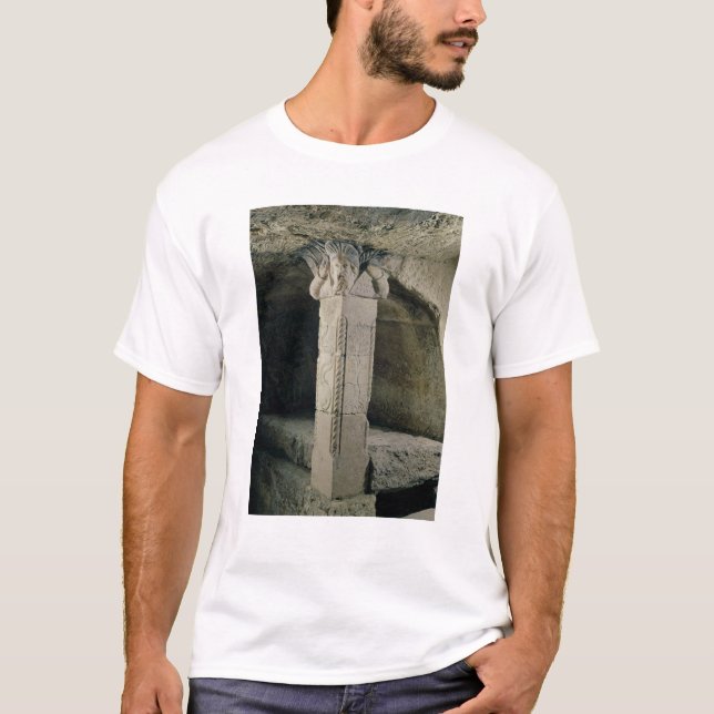 Camiseta Coluna da cripta, com a cabeça de Moses (Frente)