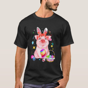 Camiseta Coluna de Caça de Ovos de Primavera de Porco de Co