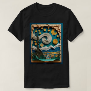 Camiseta Coluna de Design de Arte 3D em Papel
