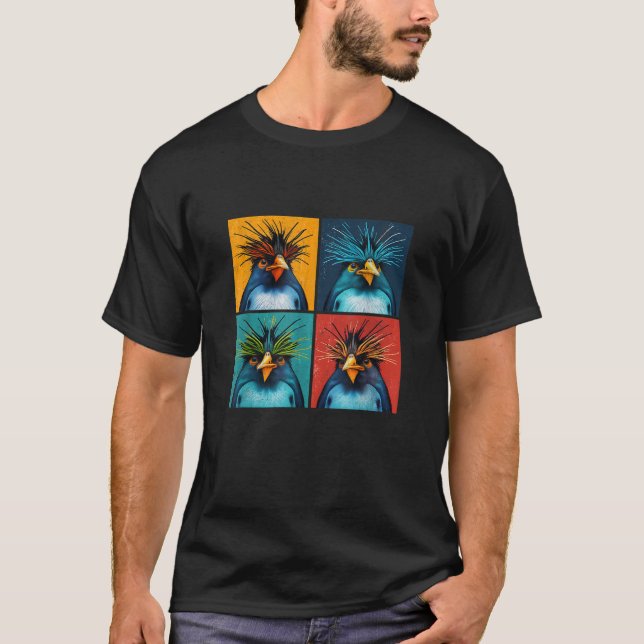 Camiseta Coluna de Design de Pop de Arte de Rockhopper Peng (Frente)