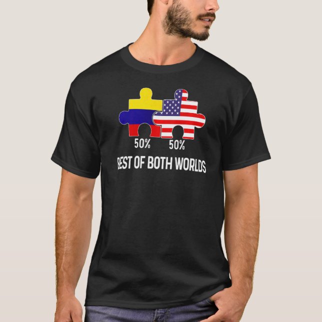 Camiseta Coluna de Mapa Combinado de Metade Americana da Ba (Frente)