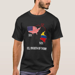 Camiseta Coluna de Mapa Combinado de Metade Americana da Ba