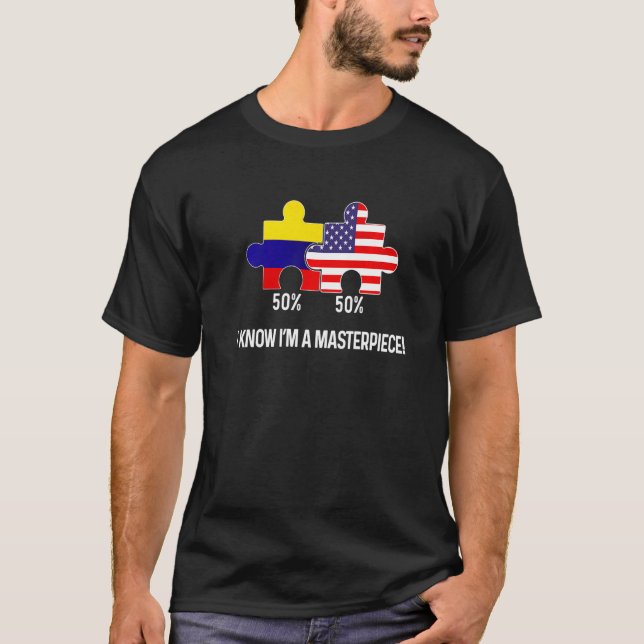 Camiseta Coluna de Mapa Combinado de Metade Americana da Ba (Frente)