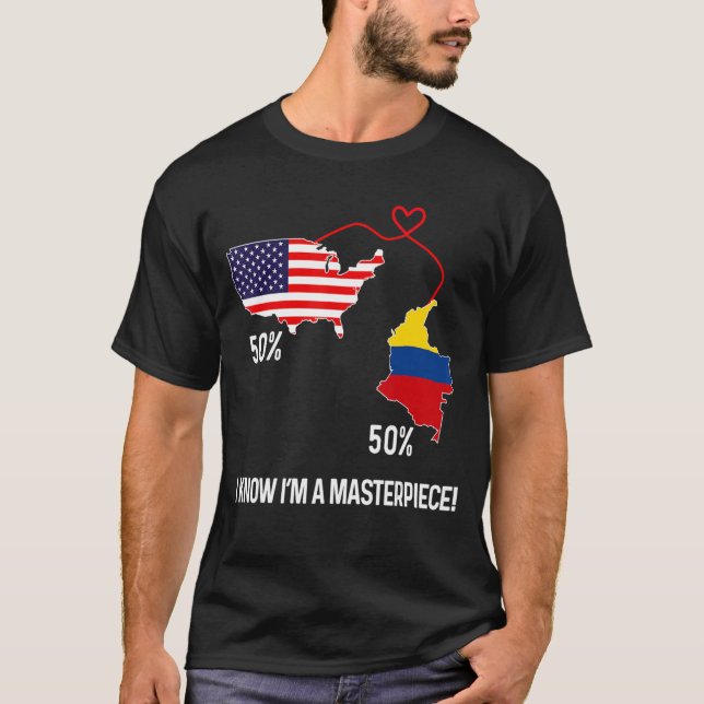 Camiseta Coluna de Mapa Combinado de Metade Americana da Ba (Frente)