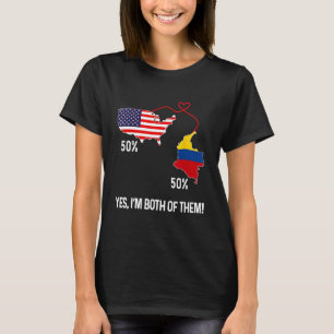 Camiseta Coluna de Mapa Combinado de Metade Americana da Ba