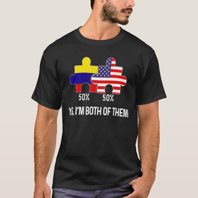 Camiseta Coluna de Mapa Combinado de Metade Americana da Ba (Frente)