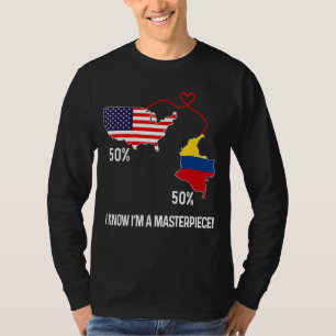 Camiseta Coluna de Mapa Combinado de Metade Americana da Ba