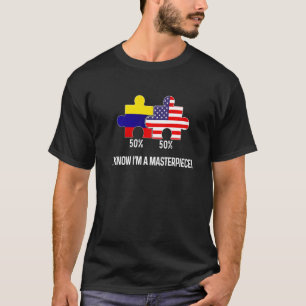 Camiseta Coluna de Mapa Combinado de Metade Americana da Ba
