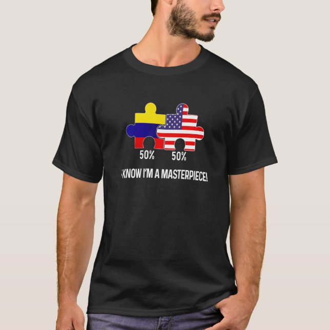 Camiseta Coluna de Mapa Combinado de Metade Americana da Ba (Frente)