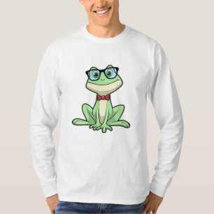 Camiseta Coluna de Óculos Estudantes do Nerd do sapo