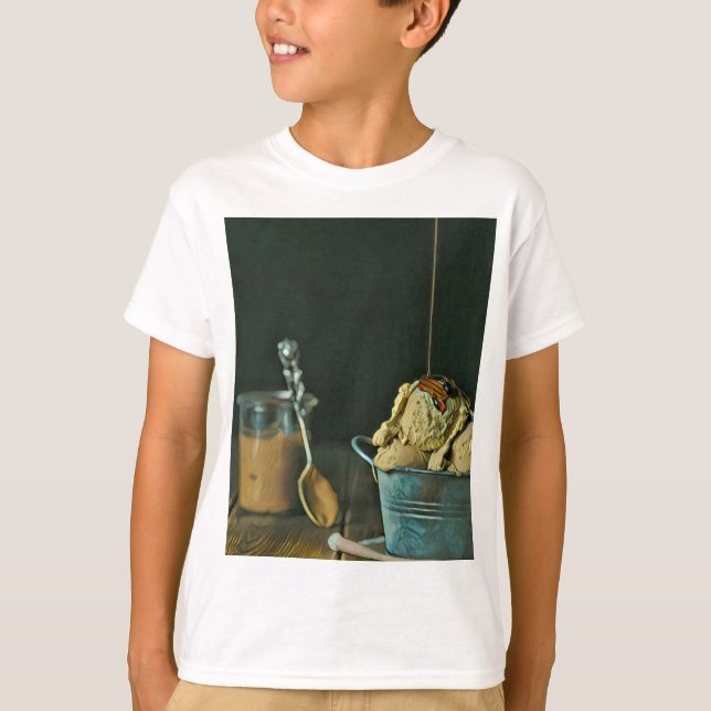 Camiseta Coluna de sorvete de chocolate (Frente)