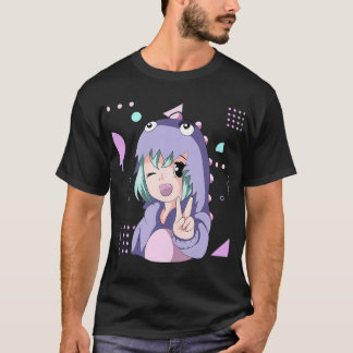Camiseta Coluna de Tendência Quente do Anime Kawaii Japan