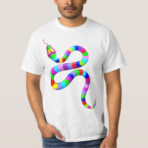 Camiseta Colunas cobra Psicodélicas do Arco-Íris