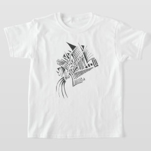 Camiseta Colunas Preto Branco Arte Abstrata Tatuagem Tribal