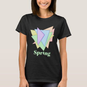 Camiseta Colunas primavera Abstrato do Arco-Íris do Pastel