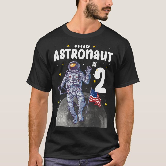 Camiseta Com 2 anos, este astronauta é segundo aniversário  (Frente)