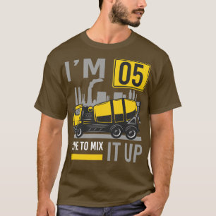 Camiseta Com 5 anos de idade, Misturar Concreto Mixer Truck