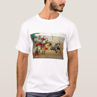 Camiseta Com a infantaria Samurai atacando a cavalo