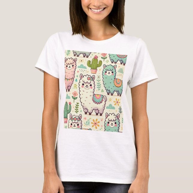 Camiseta Com Alpacas: T-Shirt 👕 (Frente)