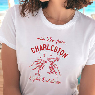 Camiseta Com Amor De [Sua Cidade] Despedida de Solteira Per