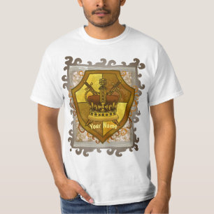 Camiseta com apelido de escudo da espada coroa